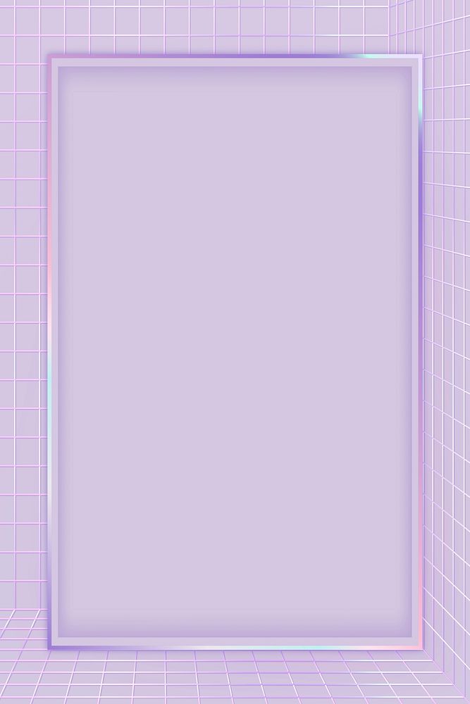 Purple pastel 3D grid patterned frame