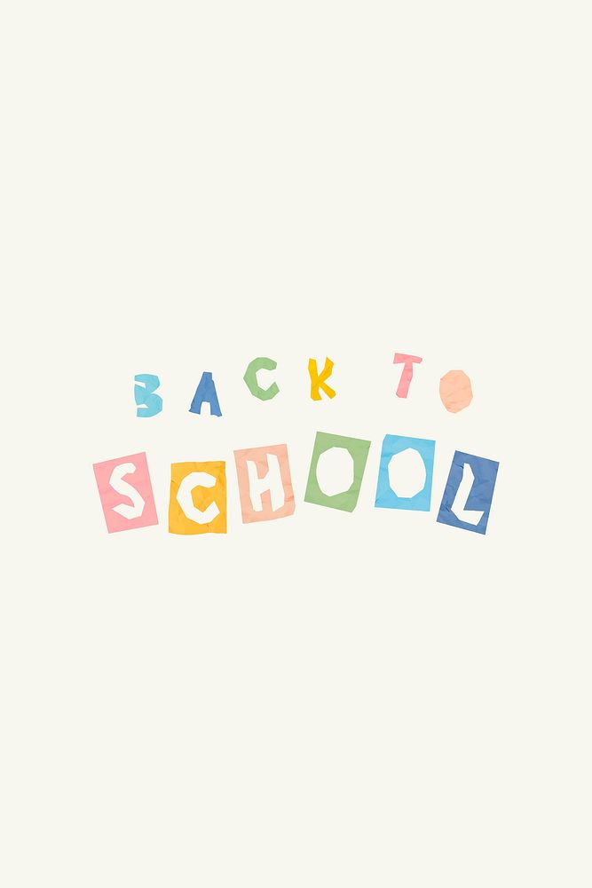 BACK TO SCHOOL phrase paper cut vector typography font