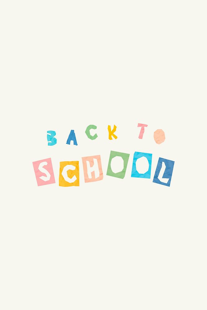 Paper cutout font back to school typography
