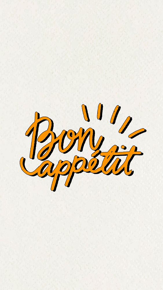 Doodle text Bon Appetit typography stylized font