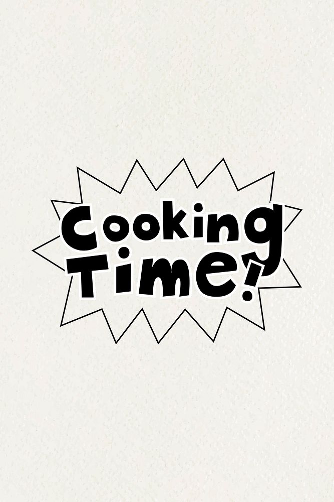 Cartoon Cooking Time text typography