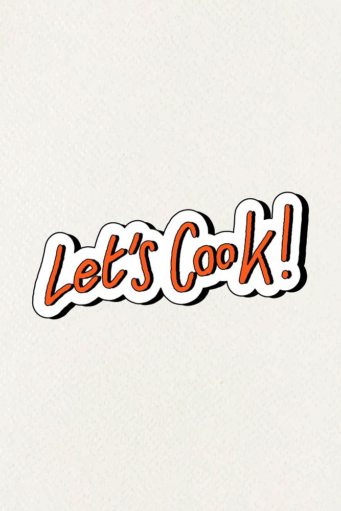 Hand drawn Let's Cook typography stylized font