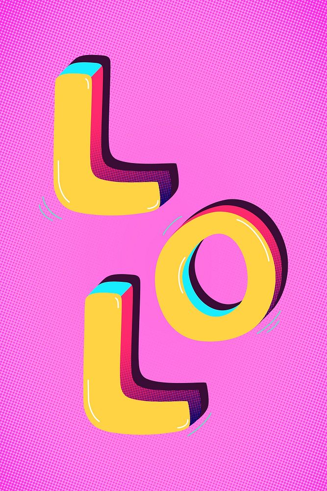 LOL funky typography on pink