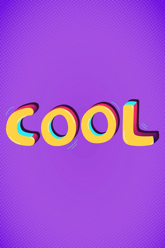 Cool funky word typography on purple