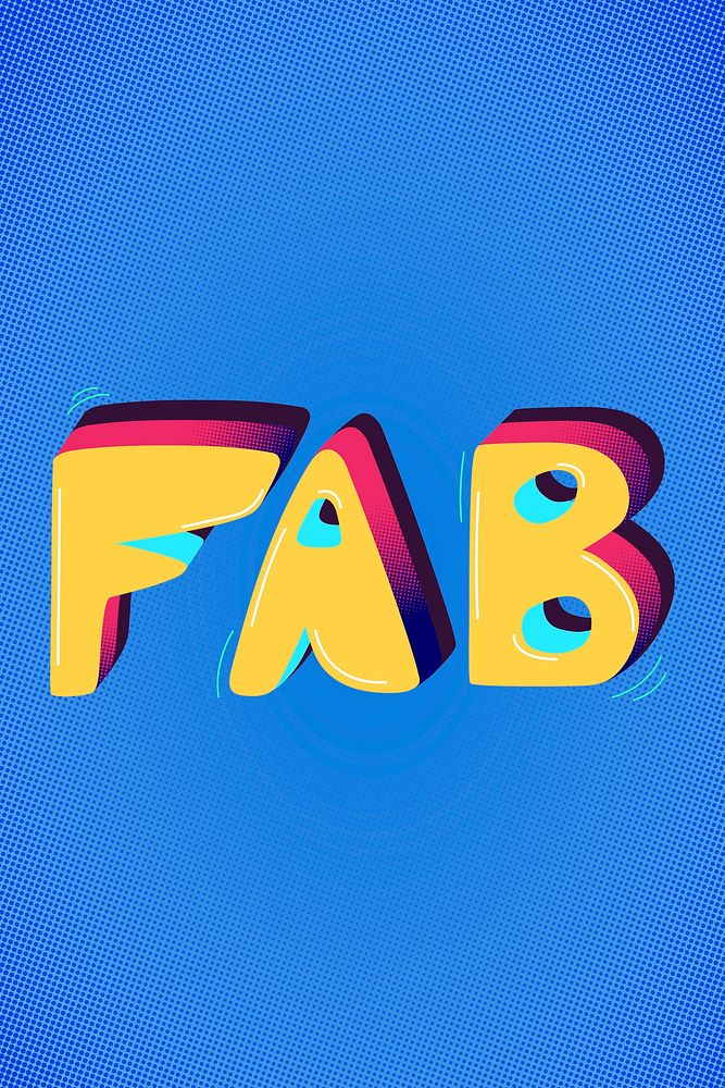 Fab funky text slang typography vector
