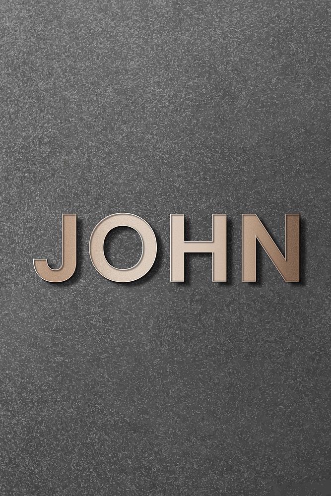 John typography in gold design element vector