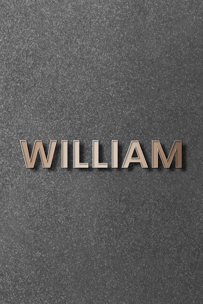 William typography in gold design element vector