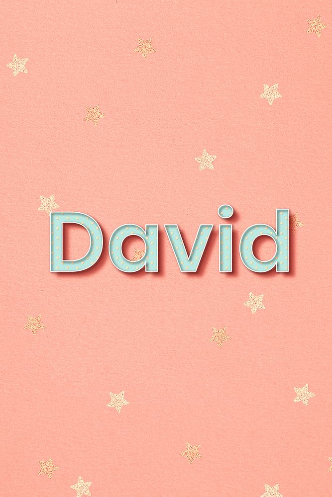 David male name typography vector