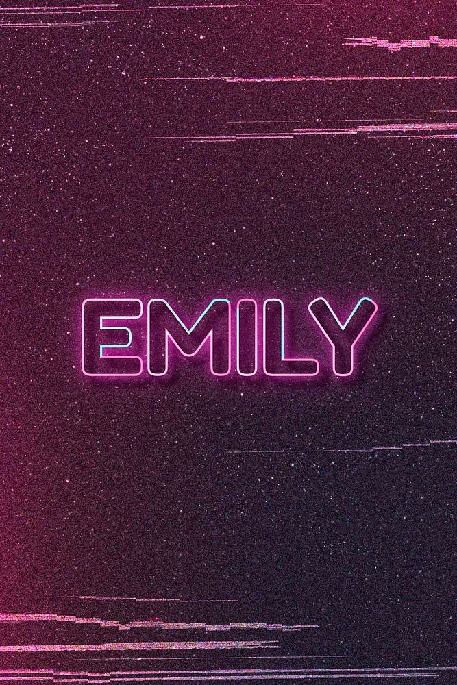 Emily word art vector neon typography
