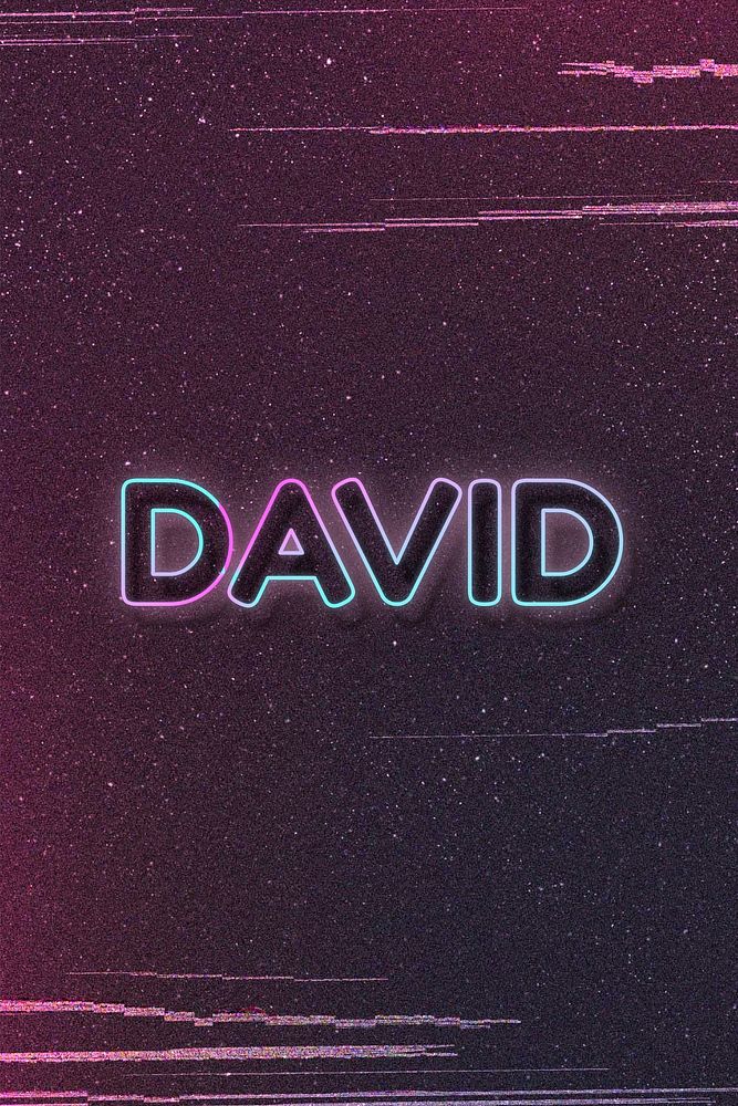 David neon name font typography psd