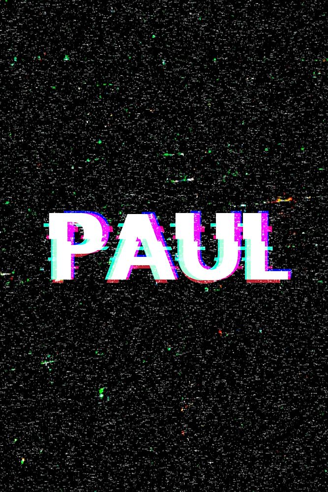 Paul name typography glitch effect
