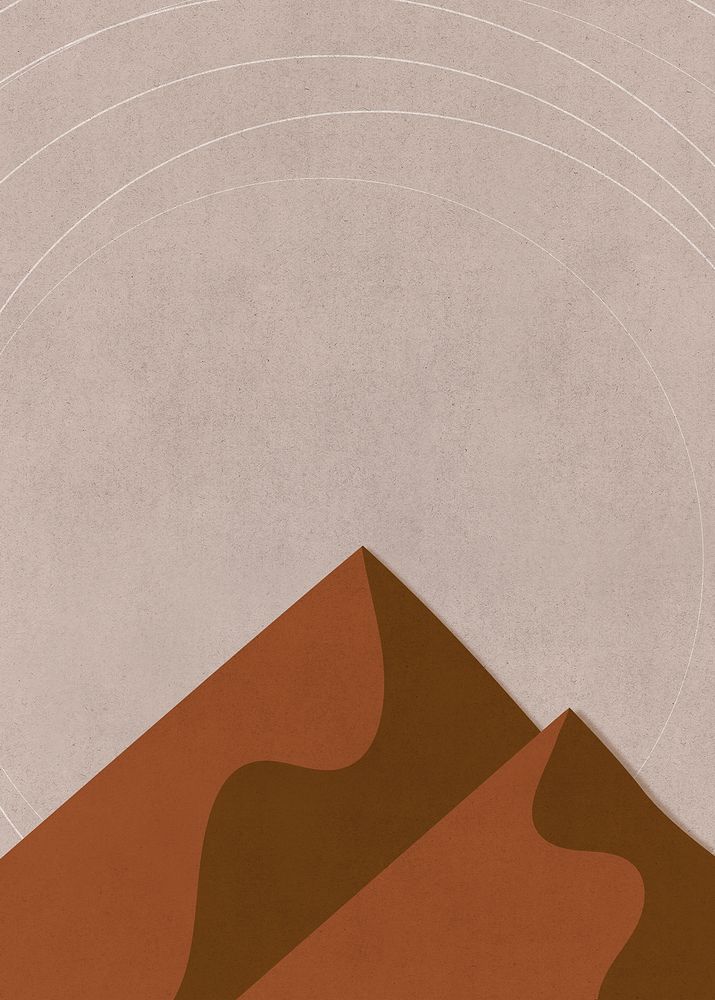 Landscape mountains wallpaper retro color minimal poster style