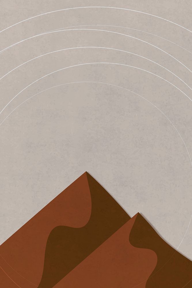 Landscape dull color mountains vector minimal poster style