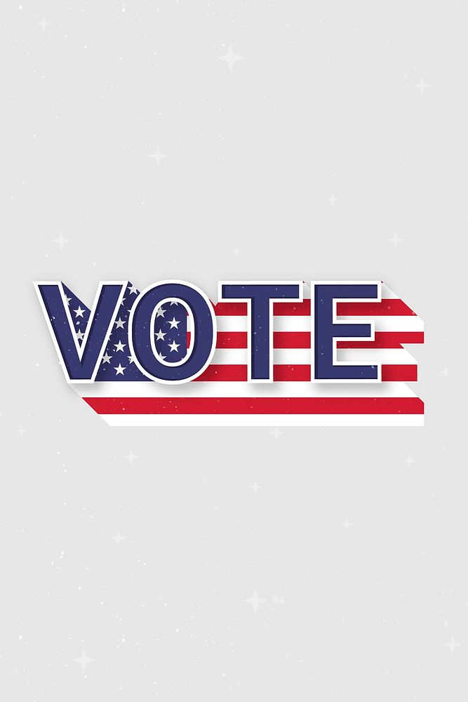 Vote US flag text vector