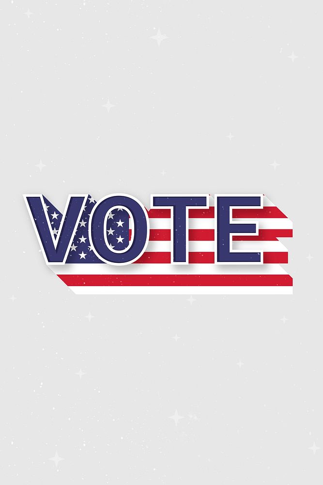 US vote message election psd flag