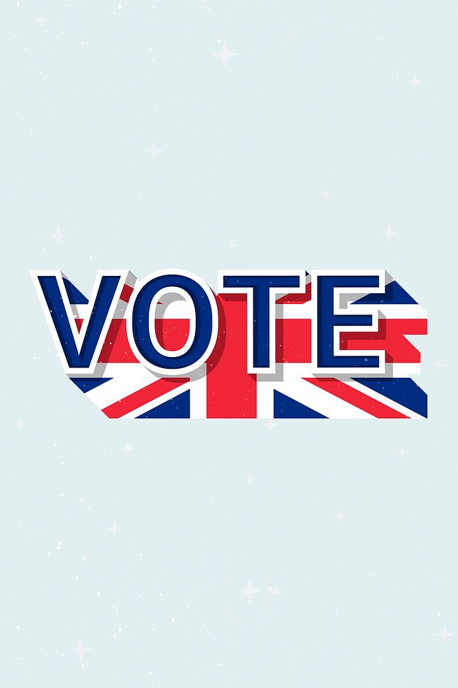 Vote United Kingdom flag text vector