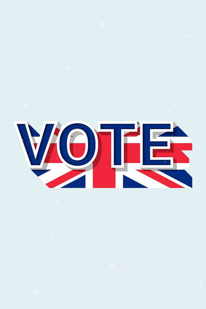 United Kingdom vote message election psd flag