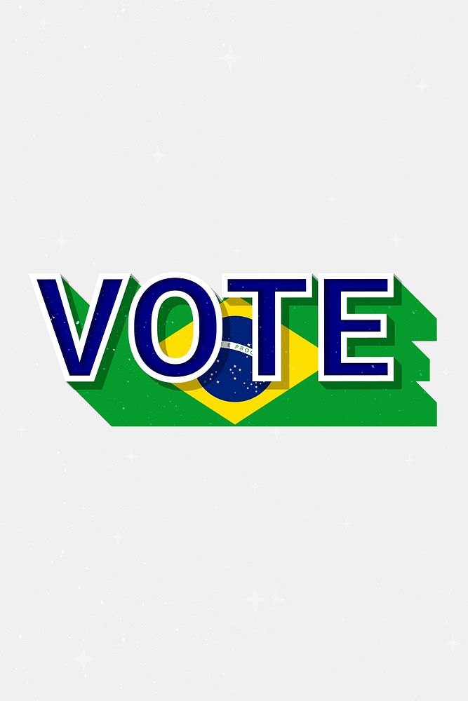 Vote Brazil flag text vector