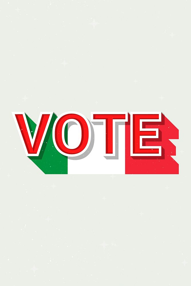 Vote Italy flag text vector