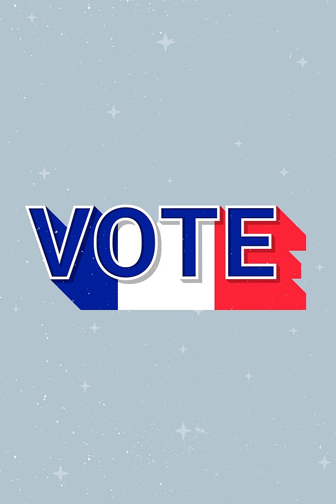 Vote France flag text vector