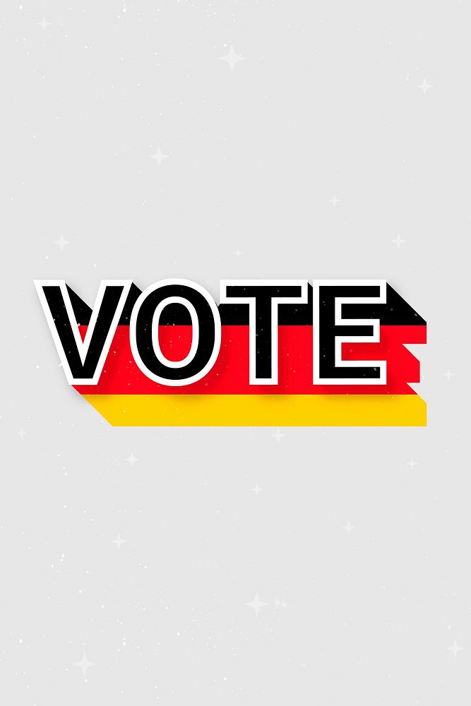 Vote German flag text vector