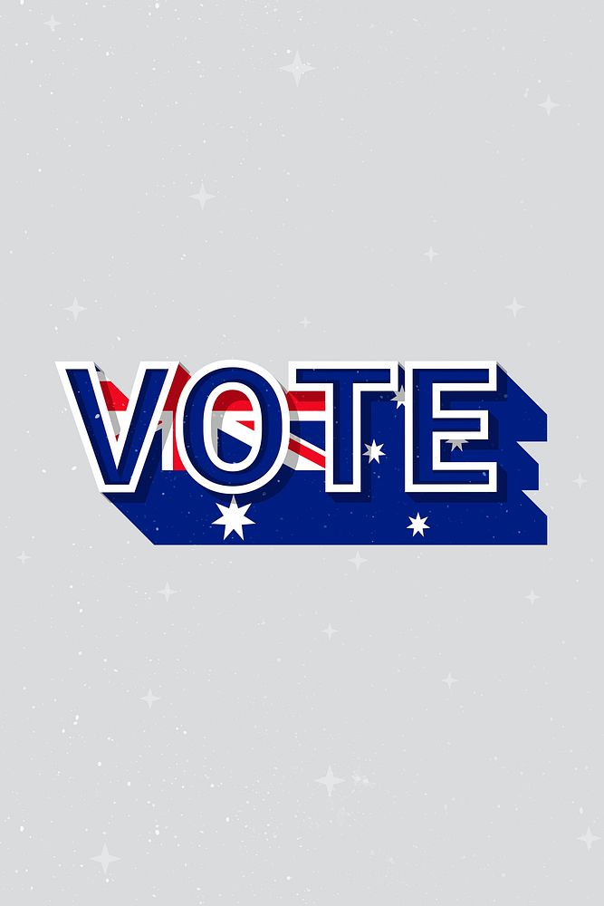 Australia vote message election psd flag