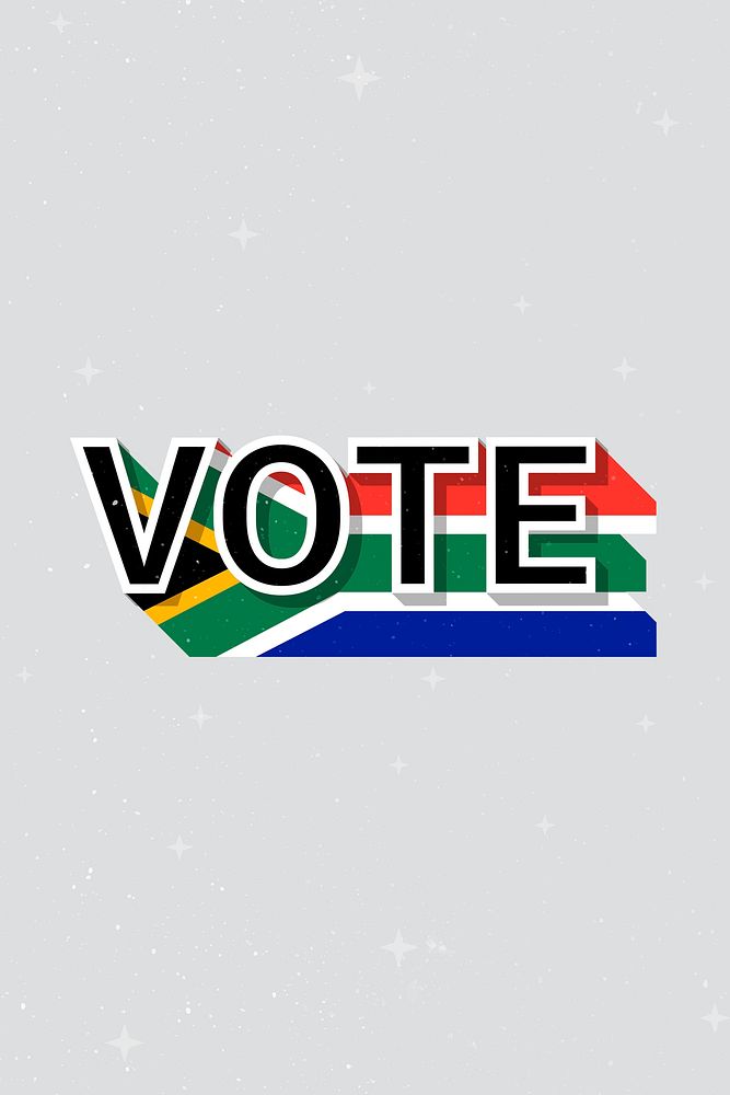 South Africa vote message election psd flag
