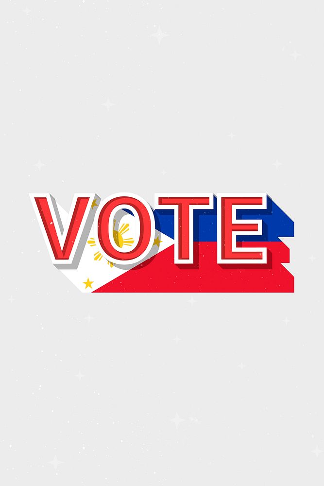 Vote Philippines flag text vector
