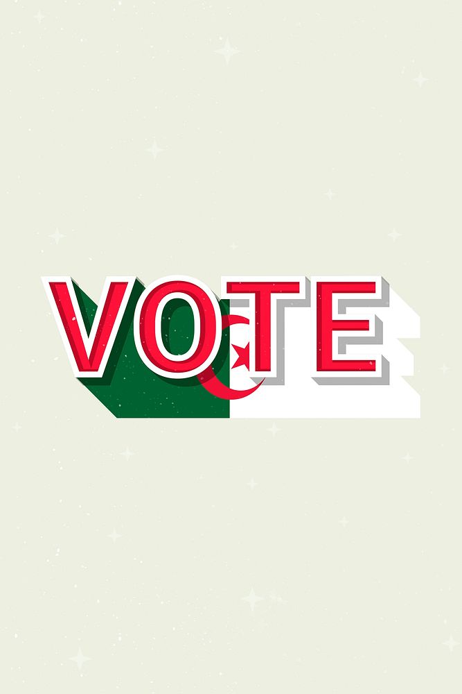Algeria vote message election psd flag