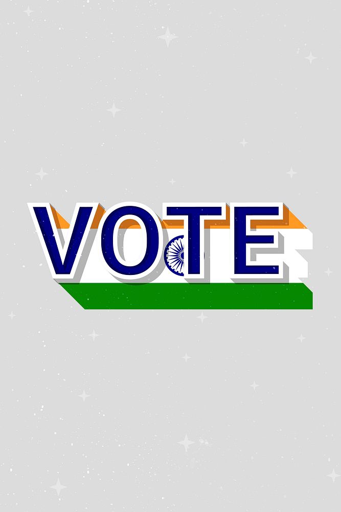 Vote India flag text vector