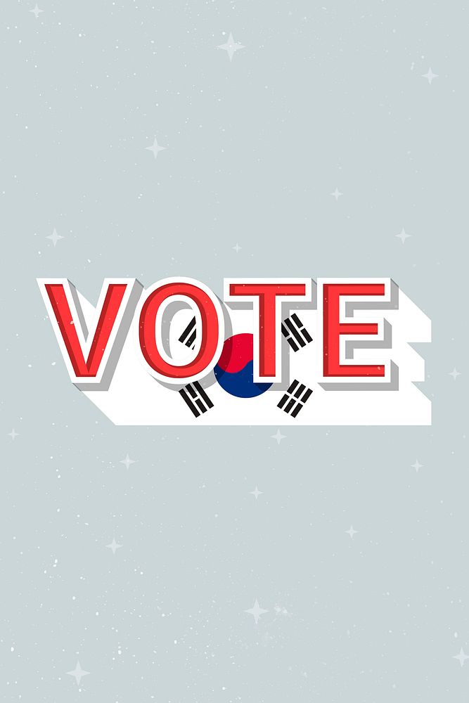 Vote South Korea flag text vector
