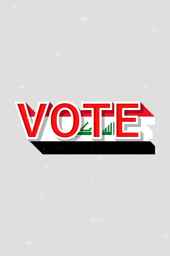 Iraq vote message election psd flag