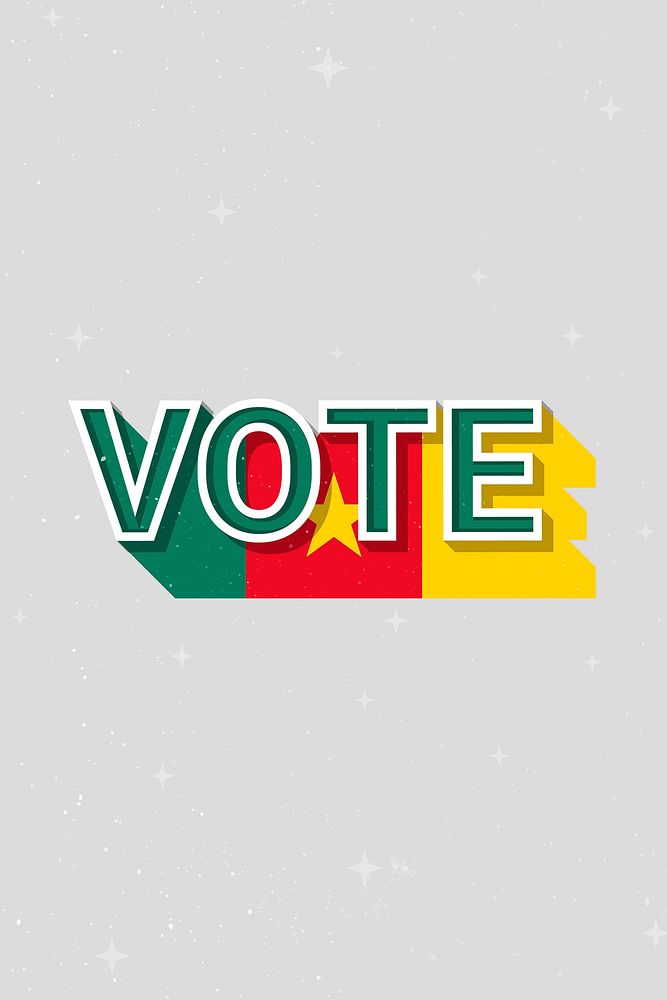 Vote Cameroon flag text vector