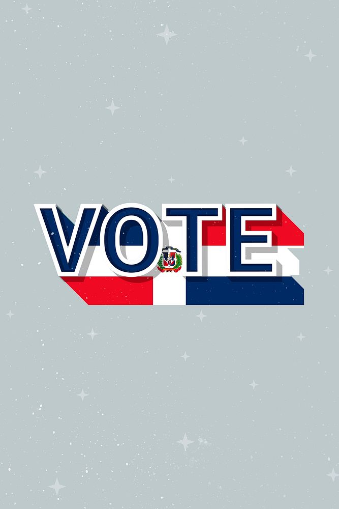 Vote Dominican Republic flag text vector