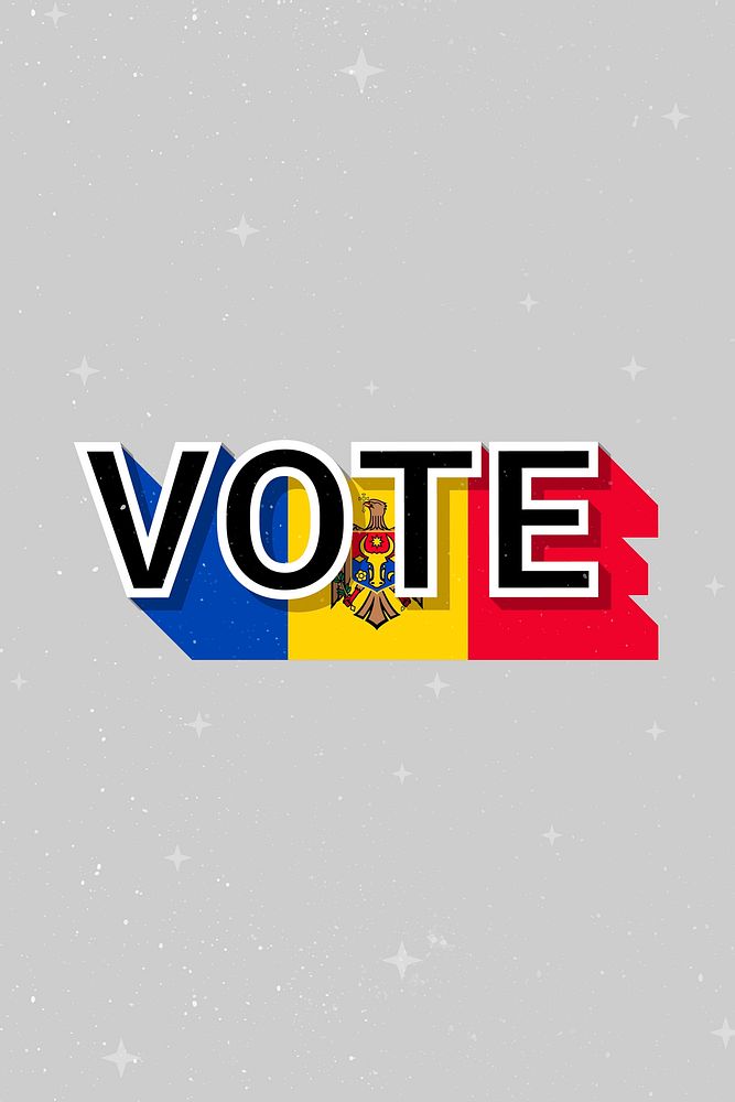 Vote Moldova flag text vector
