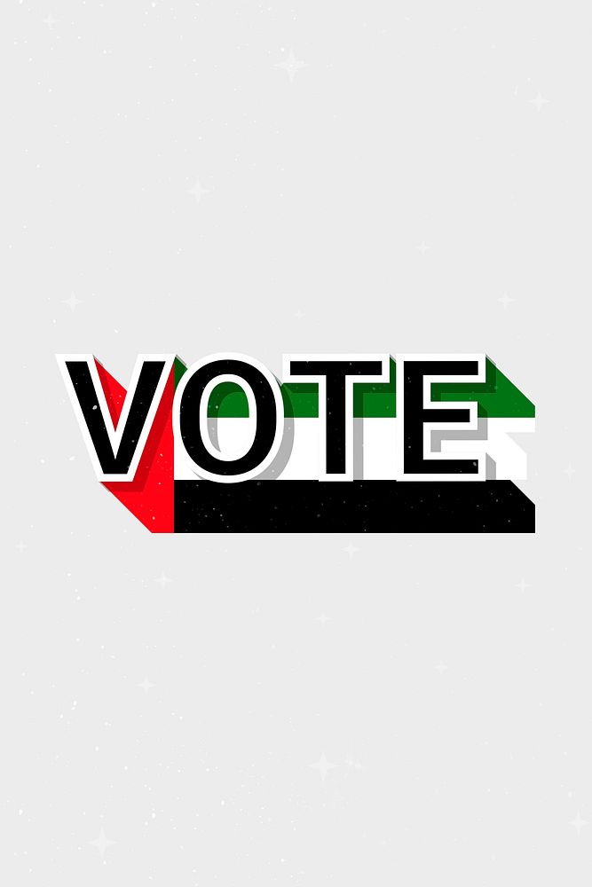 United Arab Emirates vote message election psd flag