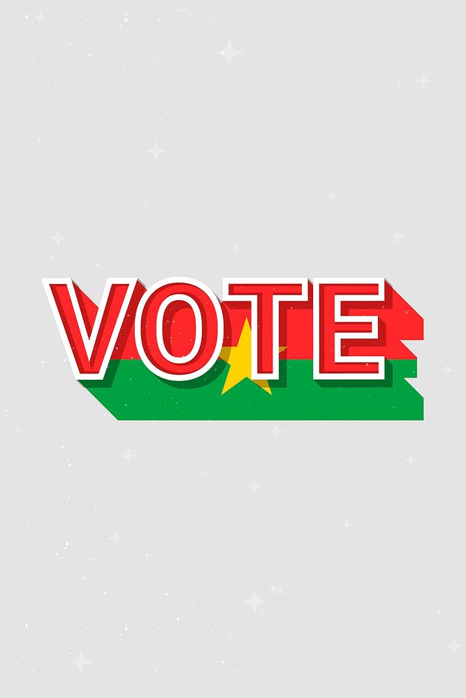 Vote Burkina Faso flag text vector