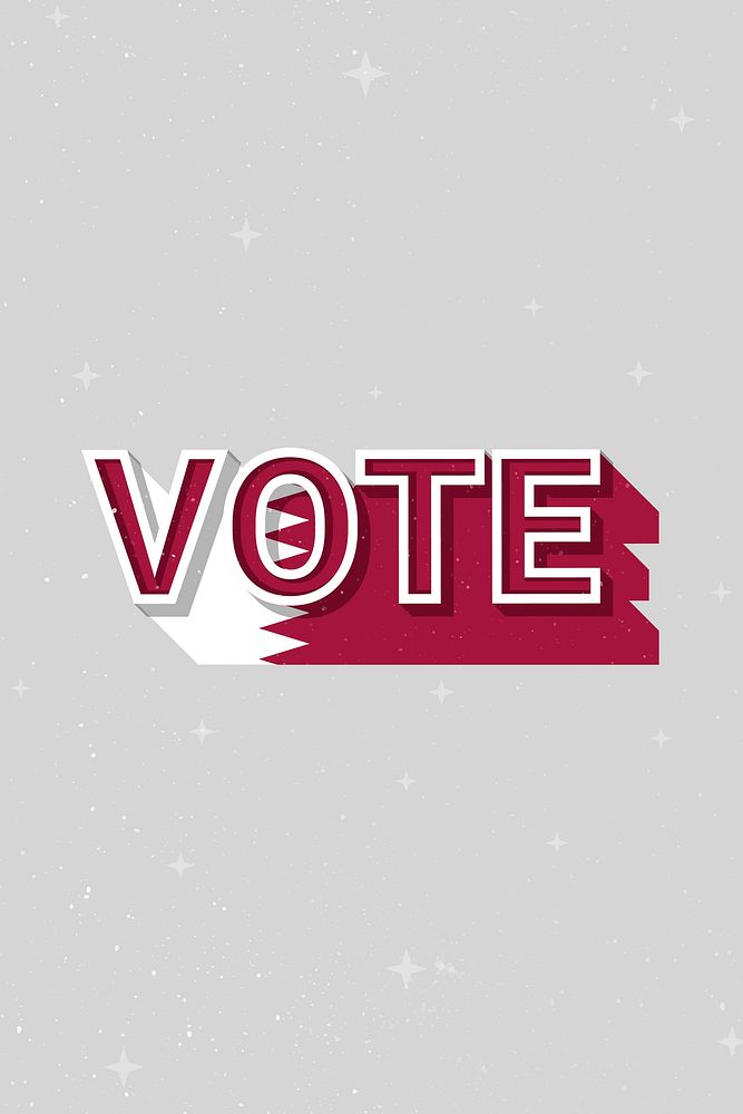 Vote Qatar flag text vector