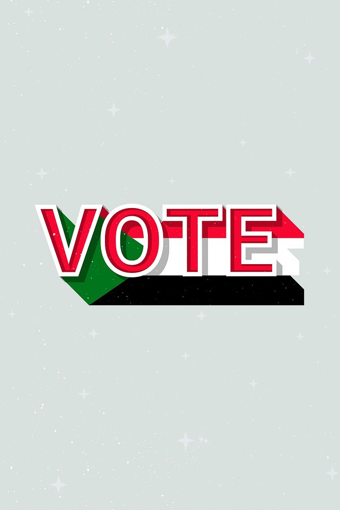 Vote Sudan flag text vector