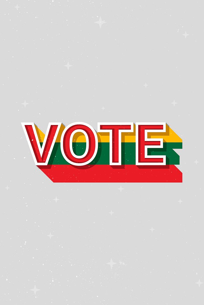 Vote Lithuania flag text vector
