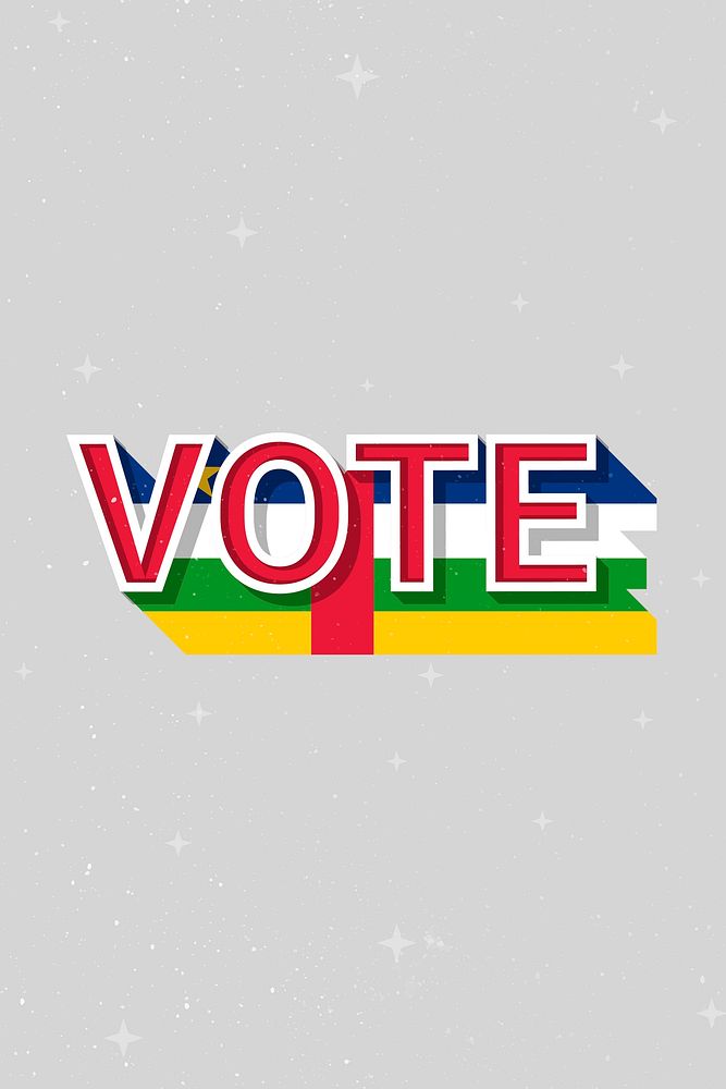 Vote Central African Republic flag text vector