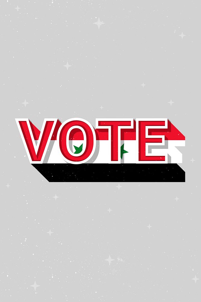 Syria vote message election psd flag