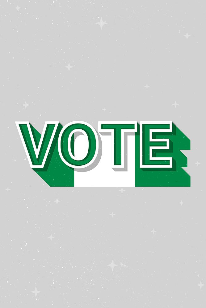 Nigeria vote message election psd flag