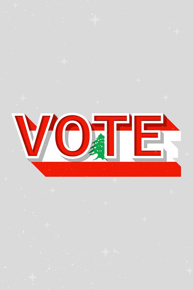 Vote Lebanon flag text vector