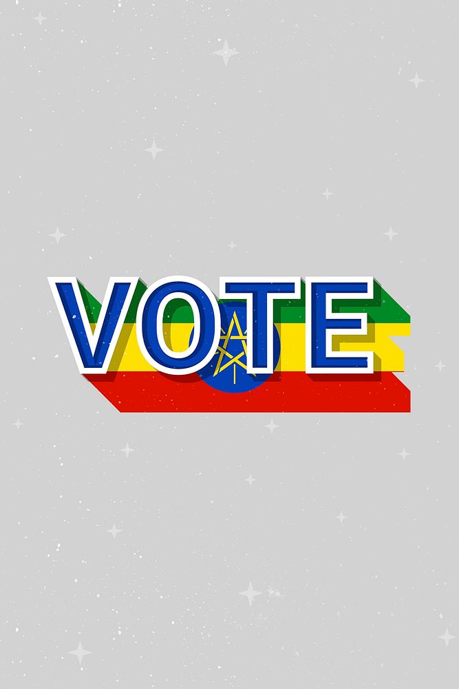 Ethiopia vote message election psd flag