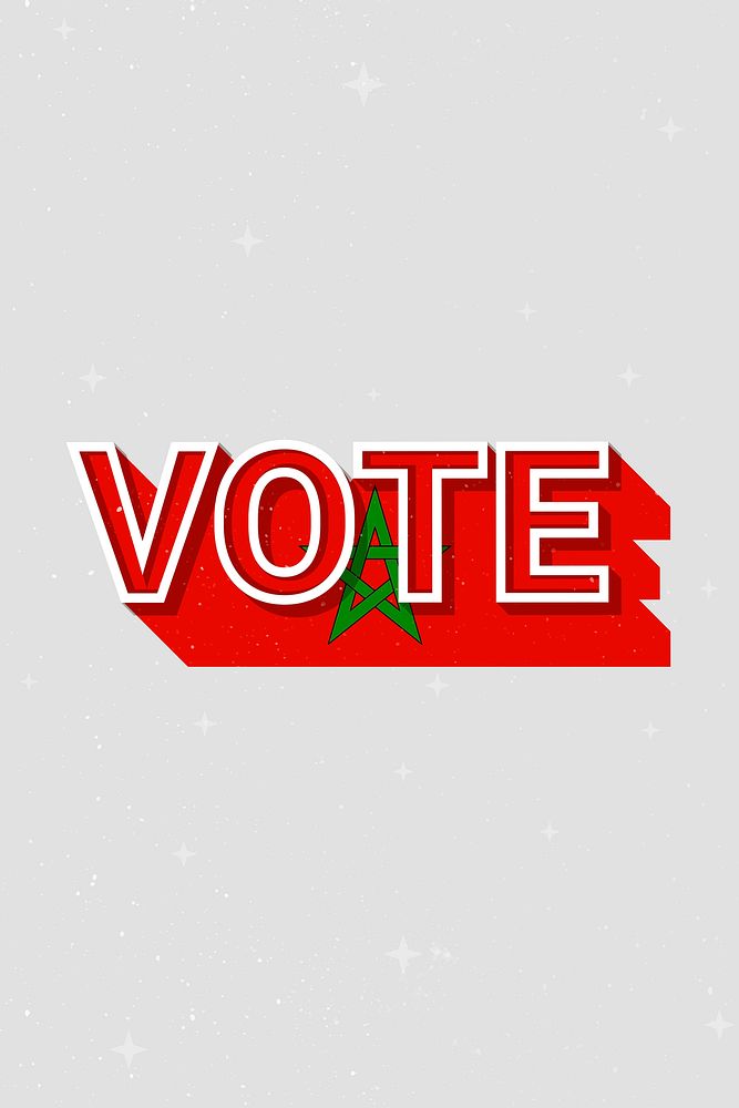 Morocco vote message election psd flag