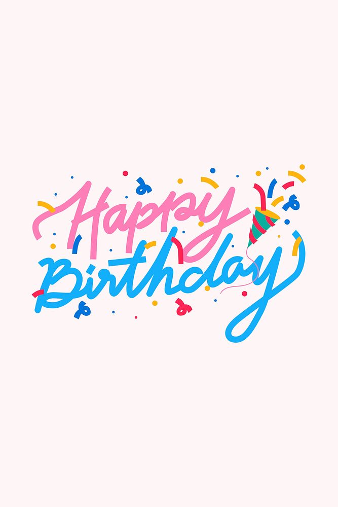 Fun Happy Birthday doodle font psd typography