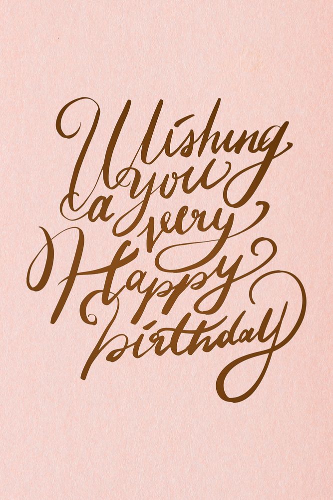 Cursive birthday wish message calligraphy vector