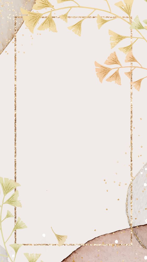Psd beige pastel floral glittery frame vintage banner