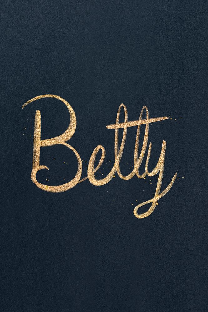 Betty name psd sparkling gold typography